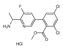 (1R)-1-{5-[3,5-dichloro-2-(methoxycarbonyl)phenyl]-3-fluoropyridin-2-yl}ethanaminium chloride Structure