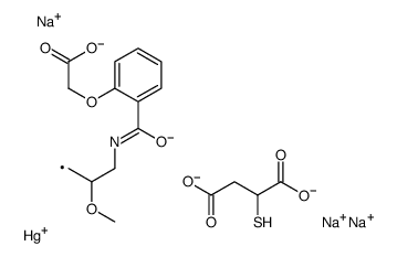 trisodium,[3-[[2-(carboxylatomethoxy)benzoyl]amino]-2-methoxypropyl]-(1,2-dicarboxylatoethylsulfanyl)mercury Structure
