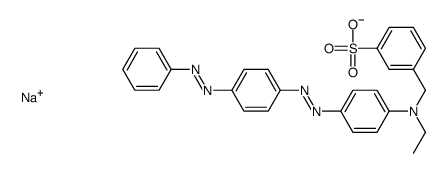 sodium 3-[[ethyl[4-[[4-(phenylazo)phenyl]azo]phenyl]amino]methyl]benzenesulphonate structure