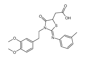 2-[3-[2-(3,4-dimethoxyphenyl)ethyl]-2-(3-methylphenyl)imino-4-oxo-1,3-thiazolidin-5-yl]acetic acid Structure