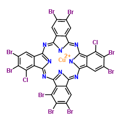 [1,2,3,9,10,16,17,23,24-nonabromo-11,25-dichloro-29H,31H-phthalocyaninato(2-)-N29,N30,N31,N32]copper structure