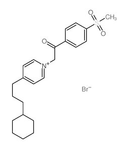 Pyridinium,4-(3-cyclohexylpropyl)-1-[2-[4-(methylsulfonyl)phenyl]-2-oxoethyl]-, bromide(1:1) Structure