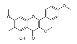 5-hydroxy-3,7-dimethoxy-2-(4-methoxy-phenyl)-6-methyl-chromen-4-one结构式