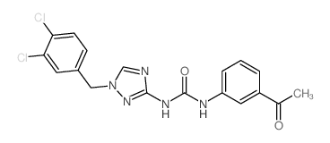 1-(3-乙酰基苯基)-3-(1-(3,4-二氯苄基)-1H-1,2,4-噻唑-3-基)脲结构式