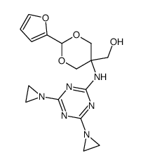 [5-(4,6-bis-aziridin-1-yl-[1,3,5]triazin-2-ylamino)-2-furan-2-yl-[1,3]dioxan-5-yl]-methanol结构式