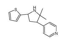 4-[(3S,5R)-2,2-dimethyl-5-thiophen-2-ylpyrrolidin-3-yl]pyridine结构式