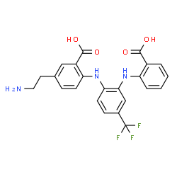 Benzoic acid,5-(2-aminoethyl)-2-[[2-[(2-carboxyphenyl)amino]-4-(trifluoromethyl)phenyl]amino]- picture