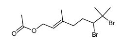 6,7-dibromo-3,7-dimethyloct-2-enyl acetate结构式