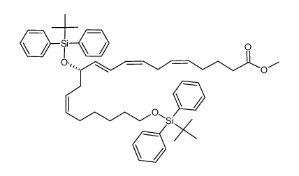 methyl (S,5Z,8Z,10E,14Z)-12,20-bis((tert-butyldiphenylsilyl)oxy)icosa-5,8,10,14-tetraenoate Structure