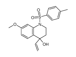 7-methoxy-1-(toluene-4-sulfonyl)-4-vinyl-1,2,3,4-tetrahydro-quinolin-4-ol结构式