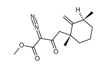 2-Diazo-4-((1R,3S)-1,3-dimethyl-2-methylene-cyclohexyl)-3-oxo-butyric acid methyl ester结构式