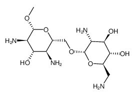 methyl-2,4-diamino-2,4-dideoxy-6-O-(2,6-diamino-2,6-dideoxy-alpha-D-glucopyranosyl)-beta-D-glucopyranoside结构式