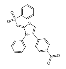 N-(4-(4-nitrophenyl)-3-phenylthiazol-2(3H)-ylidene)benzenesulfonamide结构式
