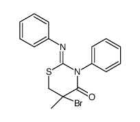 (2Z)-5-Bromo-5-methyl-3-phenyl-2-(phenylimino)-1,3-thiazinan-4-on e结构式