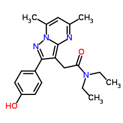 N,N-Diethyl-2-[2-(4-hydroxyphenyl)-5,7-dimethylpyrazolo[1,5-a]pyrimidin-3-yl]acetamide结构式