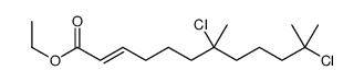 ethyl (E)-7,11-dichloro-7,11-dimethyldodec-2-enoate结构式