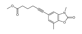 6-(3,7-dimethyl-2-oxo-2,3-dihydrobenzoxazol-5-yl)hex-5-ynoic acid methyl ester Structure