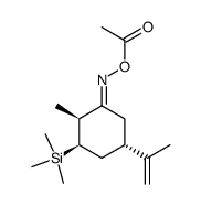 (2S,3R,5S,E)-2-methyl-5-(prop-1-en-2-yl)-3-(trimethylsilyl)cyclohexan-1-one O-acetyl oxime结构式