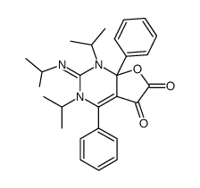 1,2,3,7a-Tetrahydro-1,3-diisopropyl-2-(isopropylimino)-4,7a-diphenylfuro[2,3-d]pyrimidine-5,6-dione structure