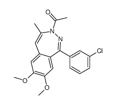 3-Acetyl-1-(3-chlorophenyl)-7,8-dimethoxy-4-methyl-3H-2,3-benzodiazepi ne结构式