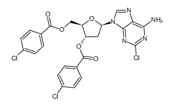 2-chloro-6-amino-9-[3,5-di-O-(4-chlorobenzoyl)-2-deoxy-β-D-ribofuranosyl]-purine Structure