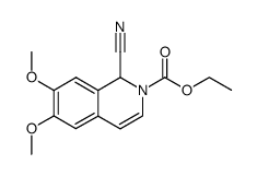 6,7-Dimethoxy-2-ethoxycarbonyl-1,2-dihydroisoquinaldonitrile结构式