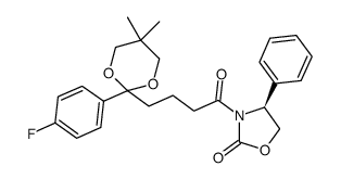 3-{4-[2-(4-fluorophenyl)-5,5-dimethyl-[1,3]dioxin-2-yl]butyryl}(4S)-phenyl-1,3-oxazolidin-2-one结构式