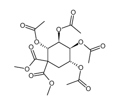 dimethyl (2S,3R,4S,5R)-2,3,4,5-tetraacetoxycyclohexane-1,1-dicarboxylate结构式