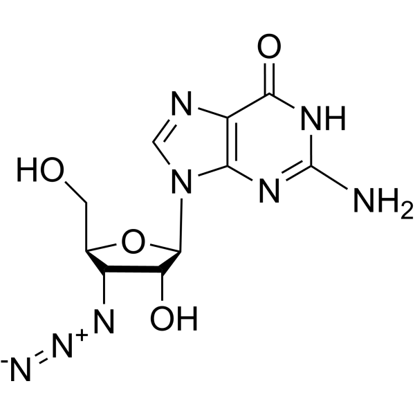 3'-Azido-3'-deoxyguanosine Structure