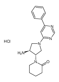 1-((3S,4S)-4-Amino-1-(6-phenylpyrimidin-4-yl)pyrrolidin-3-yl)piperidin-2-one hydrochloride Structure
