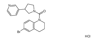 (6-bromo-3,4-dihydro-2H-quinolin-1-yl)(3-(pyridin-3-yl)pyrrolidin-1-yl)methanone hydrochloride Structure