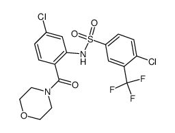 4-chloro-3-trifluoromethyl-N-[5-chloro-2-(morpholine-4-carbonyl)-phenyl]benzenesulfonamide结构式