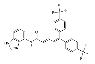 (E)-N-(1H-Indazol-4-yl)-5,5-bis[4-(trifluoromethyl)phenyl]-2,4-pentadienamide结构式