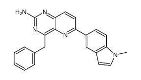 4-benzyl-6-(1-methylindol-5-yl)pyrido[3,2-d]pyrimidin-2-ylamine结构式