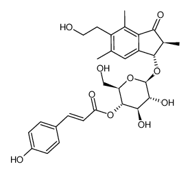 (2S,3S)-pterosin C 3-O-β-(4'-p-coumaroyl)-glucopyranoside Structure