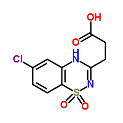 6-Chloro-2H-1,2,4-benzothiadiazine-3-propanoic acid 1,1-dioxide结构式