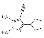 5-氨基-3-环戊基-1-甲基-1H-吡唑-4-甲腈结构式