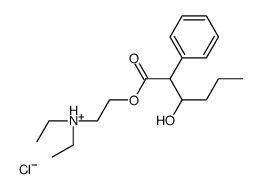 diethyl-[2-(3-hydroxy-2-phenylhexanoyl)oxyethyl]azanium,chloride Structure