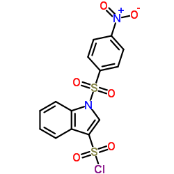 1-[(4-Nitrophenyl)sulfonyl]-1H-indole-3-sulfonyl chloride Structure