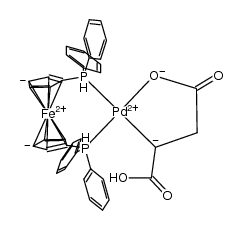 [Pd(1,1'-bis(diphenylphosphino)ferrocene)(C4H4O4)] Structure