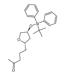 5-[(2S,4S)-4-(tert-Butyl-diphenyl-silanyloxy)-tetrahydro-furan-2-yl]-pentan-2-one结构式