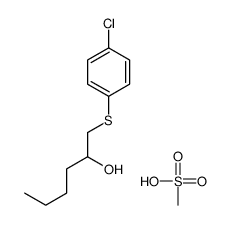 1-(4-chlorophenyl)sulfanylhexan-2-ol,methanesulfonic acid Structure