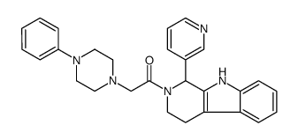 2-(4-phenylpiperazin-1-yl)-1-(1-pyridin-3-yl-1,3,4,9-tetrahydropyrido[3,4-b]indol-2-yl)ethanone结构式