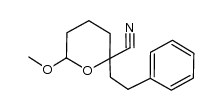6-methoxy-2-phenethyltetrahydro-2H-pyran-2-carbonitrile Structure