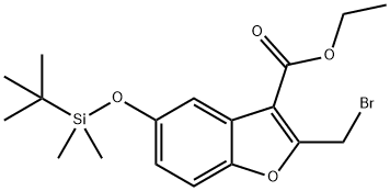 ethyl 2-(broMoMethyl)-5-(tert-butyldiMethylsilyloxy)benzofuran-3-carboxylate结构式