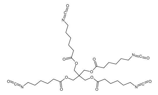 Pentaerythritol tetrakis-(6-isocyanatocaproic acid ester) Structure