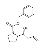 (2S,1'R)-N-benzyloxycarbonyl-2-(1'-hydroxybut-3'-en-1'-yl)pyrrolidine结构式