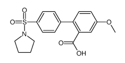 5-methoxy-2-(4-pyrrolidin-1-ylsulfonylphenyl)benzoic acid结构式