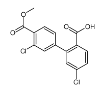 4-chloro-2-(3-chloro-4-methoxycarbonylphenyl)benzoic acid Structure