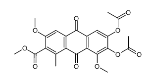 1,6-dimethoxy-7-(methoxycarbonyl)-8-methyl-9,10-dioxo-9,10-dihydroanthracene-2,3-diyl diacetate结构式